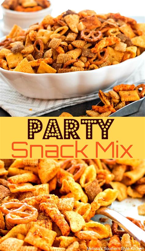 They are salty sweet and extremely addicitng! Party Snack Mix - melissassouthernstylekitchen.com | Party ...