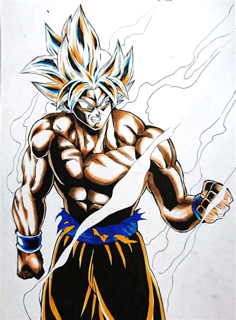 21 x 29,7 cm cadre en option cadre noir en bois, vitre en. Ultra Instinct Goku Fanart | Anime Amino