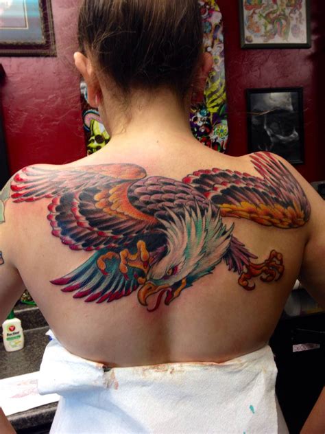 There are several options that tattoo lovers can settle for including the full blown watercolor designs. Traditional eagle by Rudy at Electrik Needle; Prescott ...