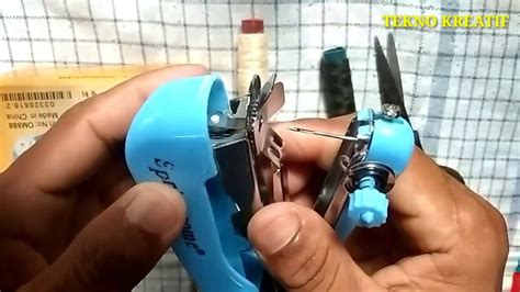 Mesin jahit mini elektrik / portable sewing machine with adaptor & light. Tutorial menggunakan Mesin jahit mini/ trik tekno kreatif ...