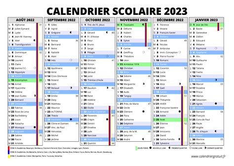 Calendrier scolaire 2023 : consultez et imprimez le calendrier scolaire ...