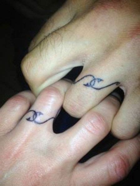 Matching bands with your lover's initials in your finger is such a romantic way to celebrate your love during your special day. 40+ Creative Matching Married Couple Tattoo Ideas (With ...