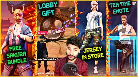 Mobile moba ring of elysium garena free fire, garena, leaf, logo png. FREE SAKURA BUNDLE | LOBBY GIFT | TEA TIME EMOTE | JERSEY ...