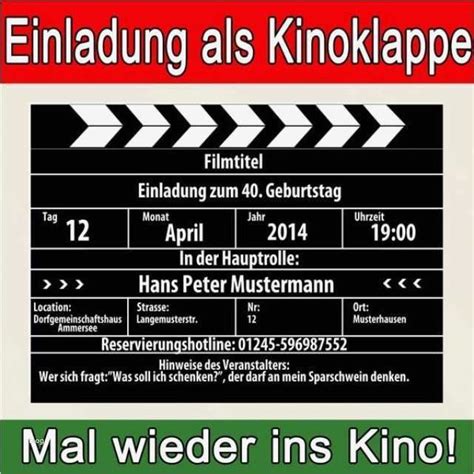 Wunderschönen kinogutschein vorlage word neu kinogutschein. Filmklappe Basteln Vorlage Wunderbar Einladung Kinobesuch ...