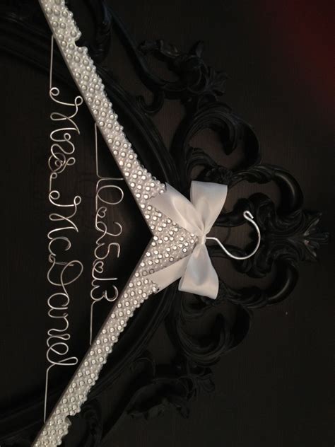 Brides Hanger / Bridal BLING Hanger with Wedding Date / Bling Hanger / Glamorous Wedding Hanger ...