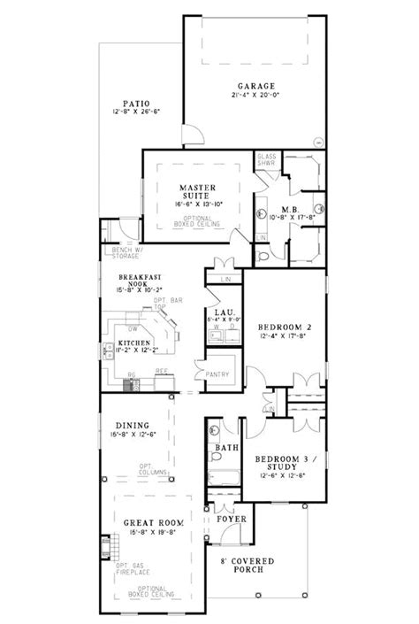 Many designs in this collection have deep measurements or multiple stories to make up for the space lost in the width. Hawkins Corner Narrow Lot Home Plan House - Home Plans ...