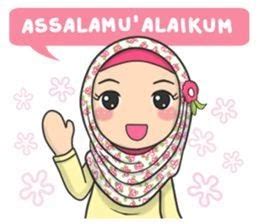 Cute sticker kartun muslimah #10307856 created by ay humaeni. Stiker Wa Kartun Muslimah : Flower Hijab : Daily Talk ...