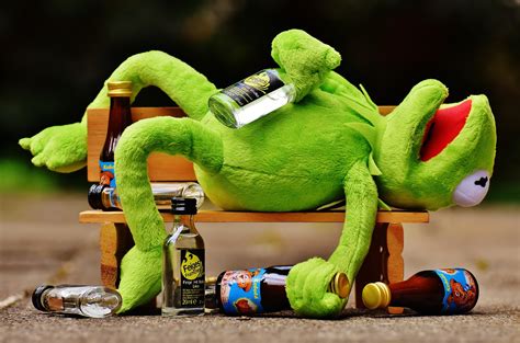 Hunger decreases your alcohol tolerance and gets you drunk faster than usual. https://pixabay.com/en/kermit-frog-drink-alcohol-drunk ...