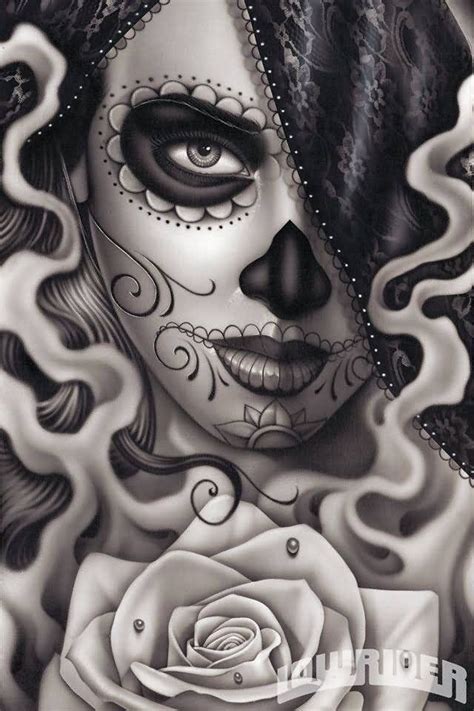 Dia de los muertos tattoos for girls, men & women. Mind Blowing Dia De Los Muertos Tattoo Design With Rose ...