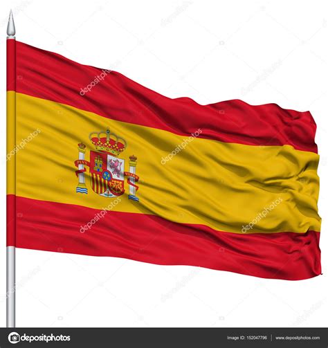 Flaga hiszpanii składa się z trzech poziomych pasów (czerwonego, żółtego i czerwonego) i godła. Flaga Hiszpania na maszt — Zdjęcie stockowe © fckncg ...