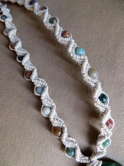 Hemp (have a good amount on hand for this project, so go with a package with at least 10 yds), a pair of you will need two pieces of hemp to create this necklace. Hemp necklace patterns instructions