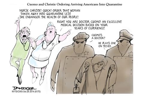 Andrew cuomo released this poster as a pat on the back for new york's pandemic response. Cuomo Christie on Ebola - Danziger Cartoons