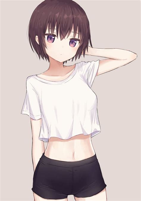 Short hair, short shorts Original : awwnime