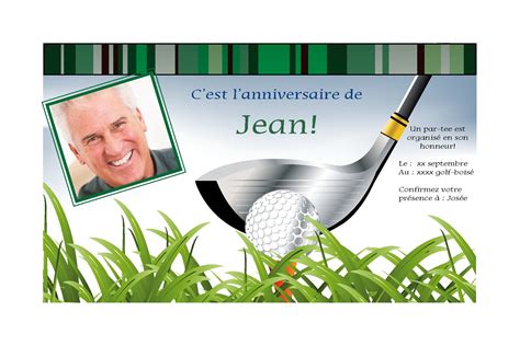 Modèle carte invitation anniversaire word. modèle carte anniversaire gratuite golf