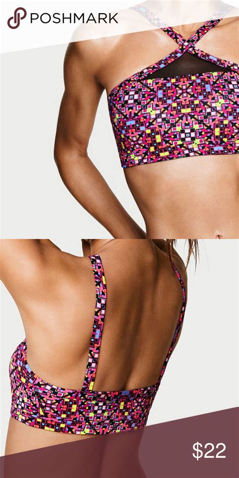 These workout bras are comfortable, supportive, and durable. NWT VSX Sports Bra Sheer Panel High Neck SIZE M Gorgeous ...