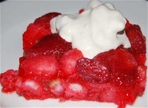Frost with whipped cream or cool whip and serve immediately. Strawberry Angel Dessert