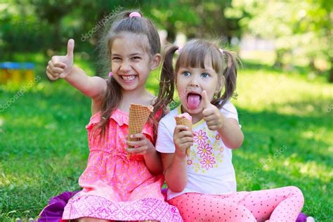 270 35 sisters girls field. Girls kids sisters friends teasing eating ice cream ...