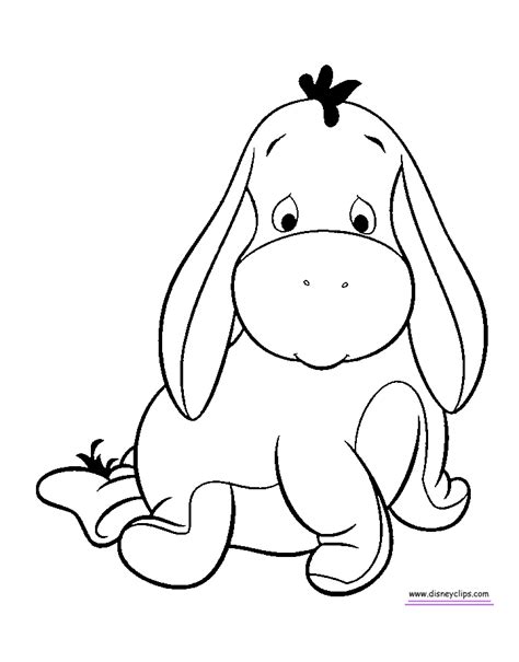 Pooh bear and eeyore coloring pages. baby_eeyore_coloring.gif (720×920) | Pooh, Desenhos, Meninas