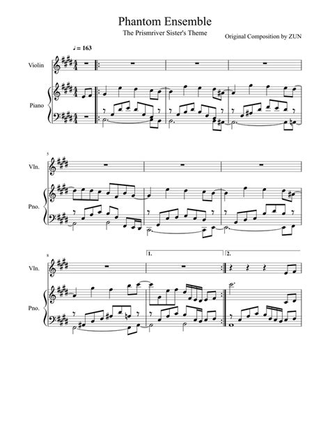 Find violin sheet music and solos from musicnotes. Phantom Ensemble for Violin and Piano Sheet music for Violin, Piano | Download free in PDF or ...