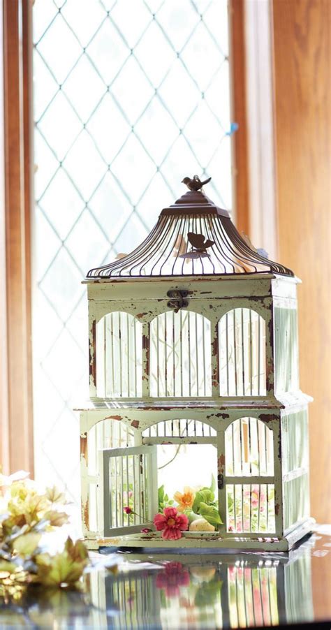 By admin filed under room decor; Ohhhh this would look so beautiful just full of flowers! Distressed bird cage, Dining room cent ...