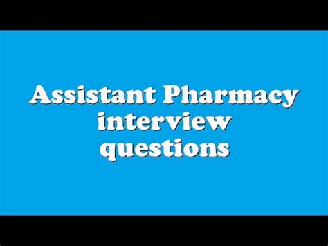 May 24, 2021 · find out what works well at walmart from the people who know best. Assistant Pharmacy interview questions - YouTube