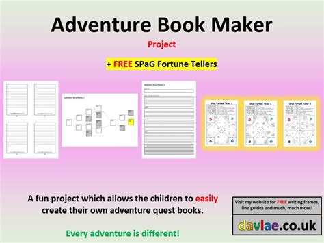 Try playing games involving spelling words or give them exercises where they need to fill in the missing letter. Adventure Book Maker for KS2 (+ FREE SPaG FORTUNE TELLERS ...