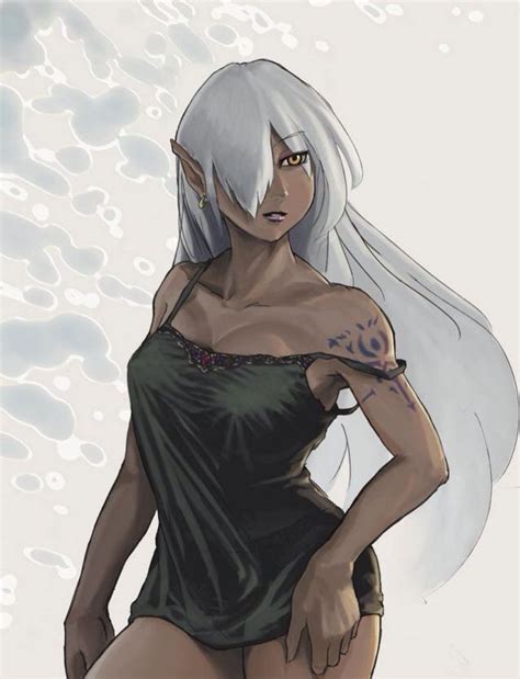 Male human dark mage sorcerer white hair robes. ปักพินในบอร์ด Dark skin anime