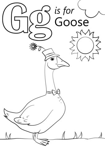 Letter a coloring pages 10. Letter G is for Goose coloring page | Free Printable ...