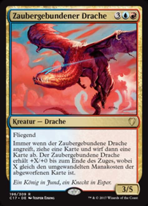 Show decks from the last. Zaubergebundener Drache (Spellbound Dragon) · Commander ...