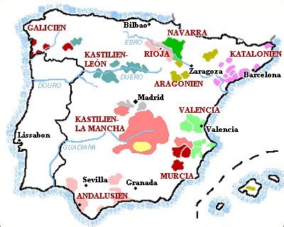 Spanskt territorium inkluderar även balearerna i medelhavet, kanarieöarna i atlanten utanför afrikas kust och två autonoma städer i nordafrika, ceuta och melilla, som gränsar till marocko. Spanien - Vine