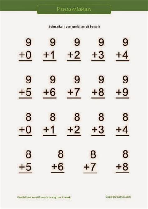 Modul latihan penjumlahan untuk anak tk ini saya buat bisa untuk anak anak lain yang masih seumuran. Pin di Belajar Anak