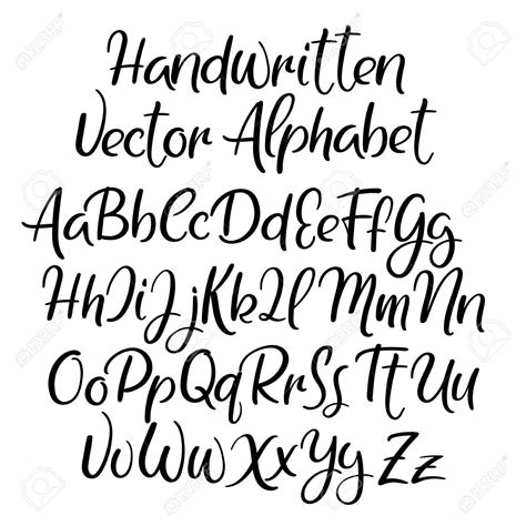 Every font is free to download! Stock Vector | Hand lettering alphabet, Handwriting ...