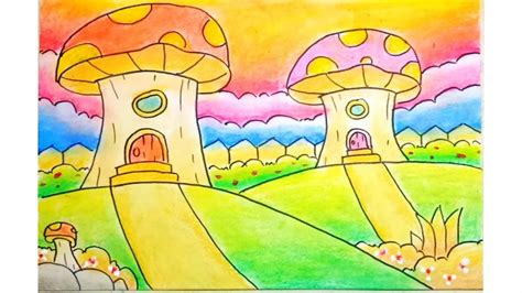 Cara menggambar pemandangan yang indah dan mudah, cara menggambar pemandangan alam dengan pensil, cara menggambar cara menggambar dan mewarnai pemandangan alam rumah sumber : Cara menggambar dan mewarnairumah jamur dan pemandangan ...