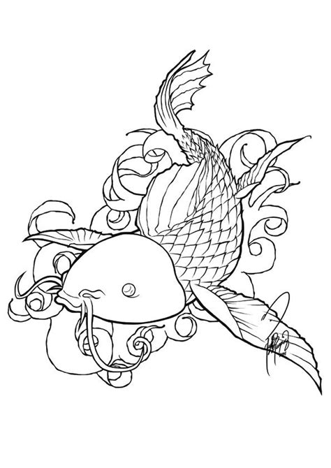 Online coloring > sea life > fish2. Free & Printable Koi Fish 2 Coloring Picture, Assignment ...