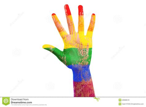 Hintergrund, bisexual bild leichter farbenfroher regenbogen lgbt flagge. Afrikanische Hand Mit Einer Gemalten Lgbt Flagge Stockbild ...