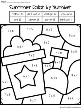 Children will color and read key facts about each biome. Color by Number Multiplication (Summer) | Learning ...