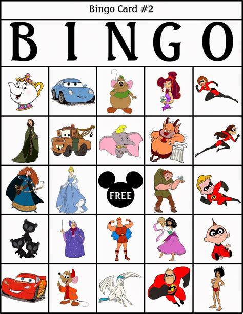Prepara tus pinturas, ya sean de cera, lápices de colores, témperas, acuarelas…. Bingo de Personajes Disney, para Imprimir Gratis. | Disney activities, Disney games, Disney fun