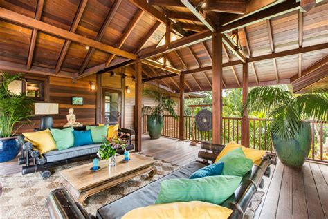 With just a bit of creativity and the smart use of space, even the smallest room or niche in the urban apartment can be transformed into a striking tropical sunroom. Kauai Lake Front Estate - Tropical - Living Room - Hawaii ...