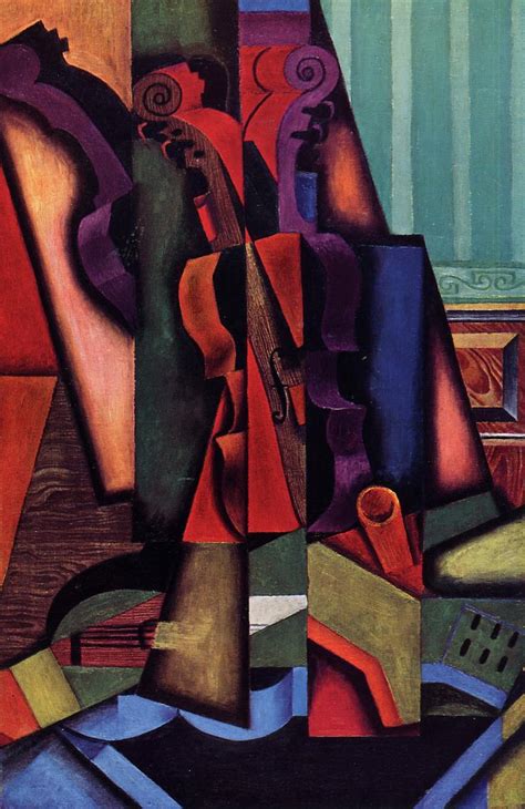 The painting may be purchased as wall art, home decor, apparel, phone cases, greeting cards, and more. Violin and Guitar - Juan Gris | AllPainters.org