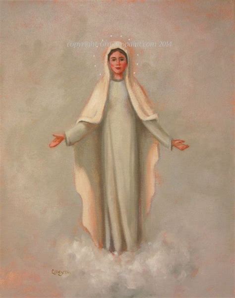 Our lady gives us five stones or weapons, which we can use to overcome the power and influence of evil and sin in our lives. Our Lady of Medjugorje...Original Oil Painting by Maresa ...