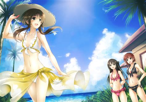 Brown haired anime character, the idolmaster cinderella girls anime rin shibuya, sad girl, black hair, manga png. bikini black hair brown eyes brown hair clouds hat honda ...