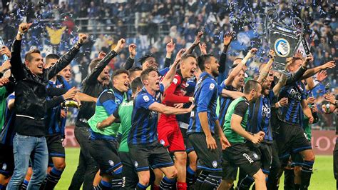 List of european cup & champions league winners. Atalanta players celebrate reaching next year's Champions ...