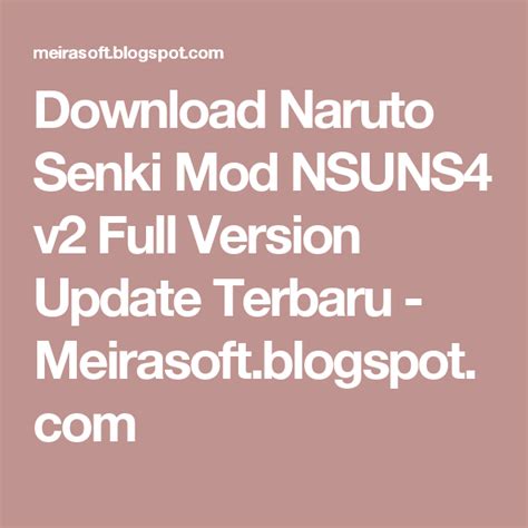 In addition to defeating your opponent, you must also break 2 glasses and 1 key crystal if you want to. Download Naruto Senki Mod NSUNS4 v2 Full Version Update Terbaru | Naruto, Mod, Download