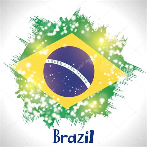 Cartaz, Banner ou panfleto com bandeira do Brasil ...