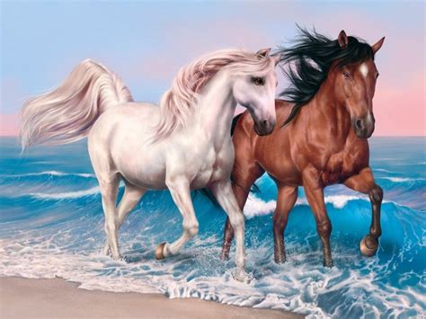 Dessin cheval a imprimer unique photos cheval au grand galop coloriages de chevaux et poneys. Un cheval bai et un cheval blanc au galop dans l'eau sur ...