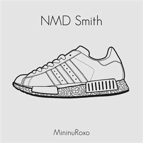 Download the nmd coloring page. Adidas - NMD Smith. Design by MininuRoxo