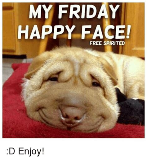 Meme generator, instant notifications, image/video download, achievements and. MY FRIDAY HAPPY FACE! FREE SPIRITED D Enjoy! | Friday Meme ...