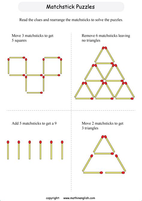 Your challenge in this matchstick puzzles to move just one matchstick and make the equation correct without using inequality sign. printable primary math worksheet | Maths puzzles, Kids ...