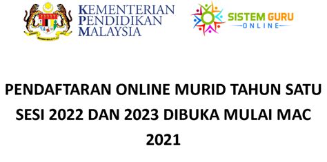 Kamu juga harus tau, bahwa di snmptn tahun 2021 kuota hanya 20%. Cara Pendaftaran Online Murid Tahun 1 Untuk Tahun 2022 Dan ...