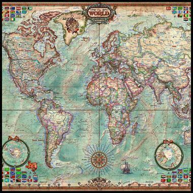 Selling puzzles online since 1998! 4000 Piece Puzzle World Map By Educa | Map, Wall maps ...